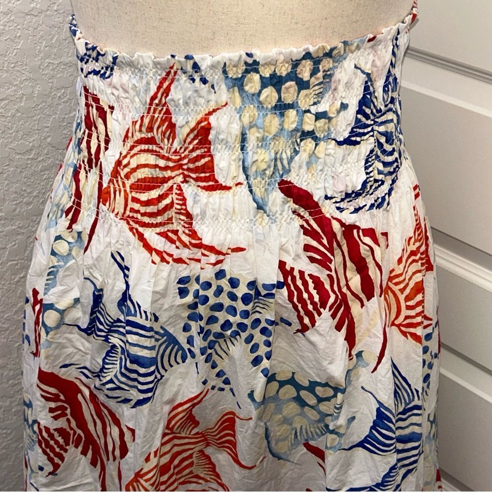 LOFT Angel Fish Print Smocked Skirt - Picture 9 of 11